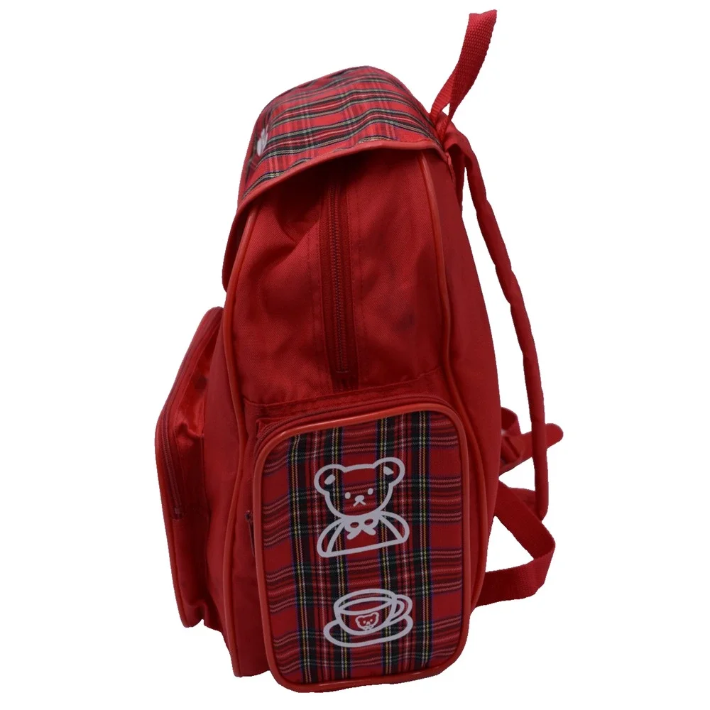 Vtg Sanrio Hello Kitty Backpack Small Red Book Bag - Happy to Have a Friend Like